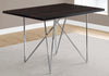 Monarch Specialties I 1039 Dining Table, 48" Rectangular, Small, Kitchen, Dining Room, Metal, Laminate, Brown, Chrome, Contemporary, Modern - - Mounts For Less