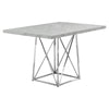 Monarch Specialties I 1043 Dining Table, 48" Rectangular, Small, Kitchen, Dining Room, Metal, Laminate, Grey, Chrome, Contemporary, Modern - - Mounts For Less