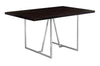 Monarch Specialties I 1064 Dining Table, 60" Rectangular, Kitchen, Dining Room, Metal, Laminate, Brown, Chrome, Contemporary, Modern - - Mounts For Less
