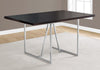 Monarch Specialties I 1064 Dining Table, 60" Rectangular, Kitchen, Dining Room, Metal, Laminate, Brown, Chrome, Contemporary, Modern - - Mounts For Less