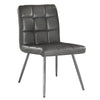Monarch Specialties I 1072 Dining Chair, Set Of 2, Side, Upholstered, Kitchen, Dining Room, Pu Leather Look, Metal, Grey, Chrome, Contemporary, Modern - - Mounts For Less