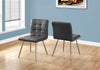 Monarch Specialties I 1072 Dining Chair, Set Of 2, Side, Upholstered, Kitchen, Dining Room, Pu Leather Look, Metal, Grey, Chrome, Contemporary, Modern - - Mounts For Less