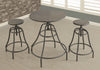 Monarch Specialties I 1085 Dining Table Set, 3pcs Set, Small, 28" Round, Pub Height, Kitchen, Bar, Metal, Laminate, Brown, Transitional - - Mounts For Less