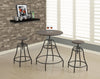 Monarch Specialties I 1085 Dining Table Set, 3pcs Set, Small, 28" Round, Pub Height, Kitchen, Bar, Metal, Laminate, Brown, Transitional - - Mounts For Less