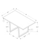 Monarch Specialties I 1121 Dining Table, 60" Rectangular, Kitchen, Dining Room, Metal, Laminate, Brown, Chrome, Contemporary, Modern - - Mounts For Less