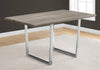Monarch Specialties I 1121 Dining Table, 60" Rectangular, Kitchen, Dining Room, Metal, Laminate, Brown, Chrome, Contemporary, Modern - - Mounts For Less