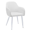 Monarch Specialties I 1190 Dining Chair, Set Of 2, Side, Upholstered, Kitchen, Dining Room, Pu Leather Look, Metal, White, Chrome, Contemporary, Modern - - Mounts For Less