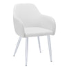 Monarch Specialties I 1190 Dining Chair, Set Of 2, Side, Upholstered, Kitchen, Dining Room, Pu Leather Look, Metal, White, Chrome, Contemporary, Modern - - Mounts For Less