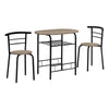 Monarch Specialties I 1206 Dining Table Set, 3pcs Set, Small, 32" L, Kitchen, Metal, Laminate, Brown, Black, Contemporary, Modern - - Mounts For Less