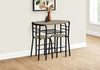 Monarch Specialties I 1206 Dining Table Set, 3pcs Set, Small, 32" L, Kitchen, Metal, Laminate, Brown, Black, Contemporary, Modern - - Mounts For Less