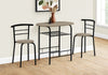 Monarch Specialties I 1206 Dining Table Set, 3pcs Set, Small, 32" L, Kitchen, Metal, Laminate, Brown, Black, Contemporary, Modern - - Mounts For Less