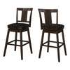 Monarch Specialties I 1230 Bar Stool, Set Of 2, Swivel, Bar Height, Wood, Pu Leather Look, Brown, Black, Transitional - - Mounts For Less