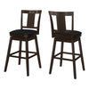 Monarch Specialties I 1230 Bar Stool, Set Of 2, Swivel, Bar Height, Wood, Pu Leather Look, Brown, Black, Transitional - - Mounts For Less