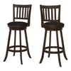 Monarch Specialties I 1236 Bar Stool, Set Of 2, Swivel, Bar Height, Wood, Pu Leather Look, Brown, Black, Transitional - - Mounts For Less