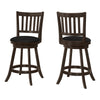 Monarch Specialties I 1237 Bar Stool, Set Of 2, Swivel, Counter Height, Kitchen, Wood, Pu Leather Look, Brown, Black, Transitional - - Mounts For Less