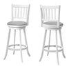 Monarch Specialties I 1238 Bar Stool, Set Of 2, Swivel, Bar Height, Wood, Pu Leather Look, White, Grey, Transitional - - Mounts For Less