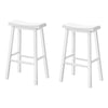 Monarch Specialties I 1534 Bar Stool, Set Of 2, Bar Height, Saddle Seat, Wood, White, Contemporary, Modern - - Mounts For Less