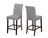 Monarch Specialties I 1902 Dining Chair, Set Of 2, Counter Height, Upholstered, Kitchen, Dining Room, Pu Leather Look, Wood Legs, Grey, Brown, Transitional - - Mounts For Less