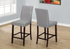 Monarch Specialties I 1902 Dining Chair, Set Of 2, Counter Height, Upholstered, Kitchen, Dining Room, Pu Leather Look, Wood Legs, Grey, Brown, Transitional - - Mounts For Less