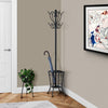 Monarch Specialties I 2060 Coat Rack, Hall Tree, Free Standing, 8 Hooks, Entryway, 71"h, Umbrella Holder, Bedroom, Metal, Black, Transitional - - Mounts For Less