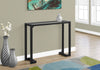 Monarch Specialties I 2106 Accent Table, Console, Entryway, Narrow, Sofa, Living Room, Bedroom, Metal, Tempered Glass, Black, Clear, Contemporary, Modern - - Mounts For Less