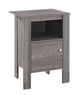 Monarch Specialties I 2138 Accent Table, Side, End, Nightstand, Lamp, Storage, Living Room, Bedroom, Laminate, Grey, Transitional - - Mounts For Less