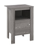 Monarch Specialties I 2138 Accent Table, Side, End, Nightstand, Lamp, Storage, Living Room, Bedroom, Laminate, Grey, Transitional - - Mounts For Less