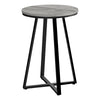 Monarch Specialties I 2176 Accent Table, Side, Round, End, Nightstand, Lamp, Living Room, Bedroom, Metal, Laminate, Grey, Black, Contemporary, Modern - - Mounts For Less