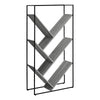 Monarch Specialties I 2200 Bookshelf, Bookcase, Etagere, 3 Tier, 60"h, Office, Bedroom, Metal, Laminate, Grey, Black, Contemporary, Modern - - Mounts For Less