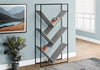Monarch Specialties I 2200 Bookshelf, Bookcase, Etagere, 3 Tier, 60"h, Office, Bedroom, Metal, Laminate, Grey, Black, Contemporary, Modern - - Mounts For Less