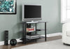 Monarch Specialties I 2506 Tv Stand, 36 Inch, Console, Media Entertainment Center, Storage Shelves, Living Room, Bedroom, Tempered Glass, Metal, Black, Clear, Contemporary, Modern - - Mounts For Less