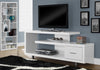 Monarch Specialties I 2573 Tv Stand, 60 Inch, Console, Media Entertainment Center, Storage Cabinet, Living Room, Bedroom, Laminate, White, Contemporary, Modern - - Mounts For Less