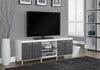 Monarch Specialties I 2591 Tv Stand, 60 Inch, Console, Media Entertainment Center, Storage Cabinet, Living Room, Bedroom, Laminate, White, Grey, Contemporary, Modern - - Mounts For Less