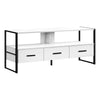Monarch Specialties I 2615 Tv Stand, 48 Inch, Console, Media Entertainment Center, Storage Drawers, Living Room, Bedroom, Laminate, Metal, White, Black, Contemporary, Modern - - Mounts For Less