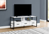 Monarch Specialties I 2615 Tv Stand, 48 Inch, Console, Media Entertainment Center, Storage Drawers, Living Room, Bedroom, Laminate, Metal, White, Black, Contemporary, Modern - - Mounts For Less