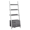 Monarch Specialties I 2756 Bookshelf, Bookcase, Etagere, Ladder, 4 Tier, 69"h, Office, Bedroom, Laminate, Grey, White, Contemporary, Modern - - Mounts For Less