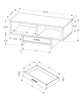 Monarch Specialties I 2810 Coffee Table, Accent, Cocktail, Rectangular, Storage, Living Room, 42" L, Drawer, Laminate, Black, Grey, Contemporary, Modern - - Mounts For Less