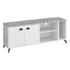 Monarch Specialties I 2841 Tv Stand, 60 Inch, Console, Media Entertainment Center, Storage Cabinet, Living Room, Bedroom, Laminate, Metal, Grey, White, Contemporary, Modern - - Mounts For Less