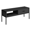 Monarch Specialties I 2874 Tv Stand, 48 Inch, Console, Media Entertainment Center, Storage Drawer, Living Room, Bedroom, Laminate, Metal, Black, Contemporary, Modern - - Mounts For Less