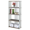 Monarch Specialties I 3060 Bookshelf, Bookcase, Etagere, 5 Tier, 60"h, Office, Bedroom, Tempered Glass, Laminate, Brown, Clear, Contemporary, Modern - - Mounts For Less