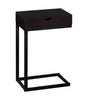 Monarch Specialties I 3069 Accent Table, C-shaped, End, Side, Snack, Storage Drawer, Living Room, Bedroom, Metal, Laminate, Brown, Black, Contemporary, Modern - - Mounts For Less