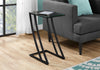 Monarch Specialties I 3089 Accent Table, C-shaped, End, Side, Snack, Living Room, Bedroom, Metal, Tempered Glass, Black, Contemporary, Modern - - Mounts For Less