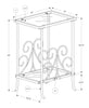 Monarch Specialties I 3158 Accent Table, Side, End, Nightstand, Lamp, Living Room, Bedroom, Metal, Tempered Glass, Grey, Transitional - - Mounts For Less