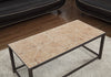 Monarch Specialties I 3160 Coffee Table, Accent, Cocktail, Rectangular, Living Room, 42" L, Metal, Tile, Brown, Transitional - - Mounts For Less