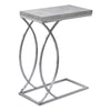 Monarch Specialties I 3185 Accent Table, C-shaped, End, Side, Snack, Living Room, Bedroom, Metal, Laminate, Grey, Chrome, Contemporary, Modern - - Mounts For Less