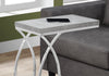 Monarch Specialties I 3185 Accent Table, C-shaped, End, Side, Snack, Living Room, Bedroom, Metal, Laminate, Grey, Chrome, Contemporary, Modern - - Mounts For Less