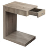 Monarch Specialties I 3191 Accent Table, C-shaped, End, Side, Snack, Storage Drawer, Living Room, Bedroom, Laminate, Brown, Contemporary, Modern - - Mounts For Less