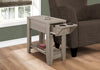 Monarch Specialties I 3198 Accent Table, Side, End, Storage, Lamp, Living Room, Bedroom, Laminate, Dark Taupe, Transitional - - Mounts For Less