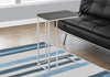 Monarch Specialties I 3228 Accent Table, C-shaped, End, Side, Snack, Living Room, Bedroom, Metal, Laminate, Grey, Chrome, Contemporary, Modern - - Mounts For Less