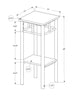 Monarch Specialties I 3278 Accent Table, Side, End, Plant Stand, Square, Living Room, Bedroom, Metal, Laminate, Black, Contemporary, Modern - - Mounts For Less